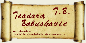 Teodora Babušković vizit kartica